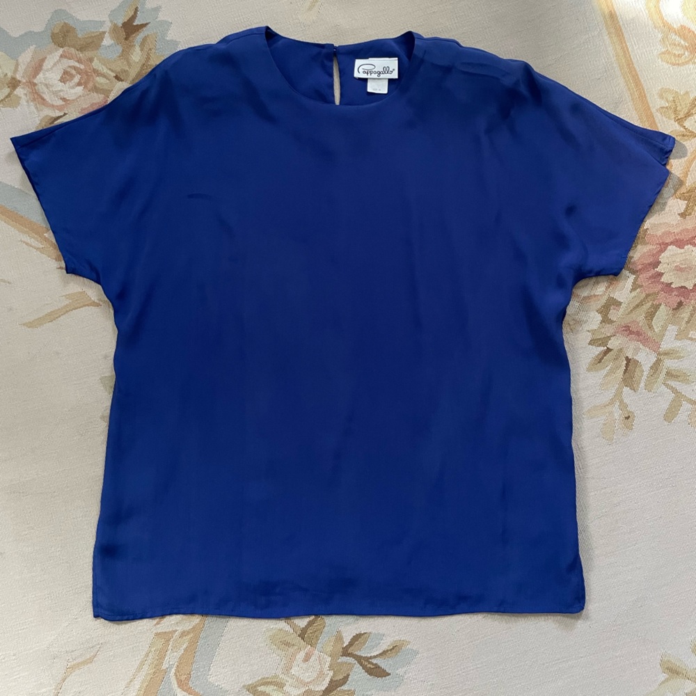 Indigo blue blouse by Pappagallo size 16